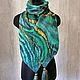Felted Emerald and gold scarf, Scarves, Belovo,  Фото №1