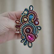 Украшения handmade. Livemaster - original item Soutache brooch in the shape of a flower. Handmade.