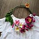  С цветами орхидеи. Колье. Knitted flowers. Ярмарка Мастеров.  Фото №5