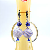 Украшения handmade. Livemaster - original item Earrings with beads-balls lampwork 