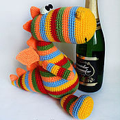 Rainbow Crocodile Knitted toy