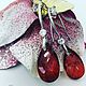 Серьги "Спелая вишня" с кристаллом Swarovski и фианитами, Серьги классические, Москва,  Фото №1