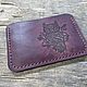 Картхолдер Совушка из натуральной кожи бордовый. Картхолдер. Iron Arm Leatherworks (Екатерина). Ярмарка Мастеров.  Фото №6