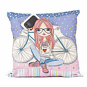 Для дома и интерьера handmade. Livemaster - original item Gift for a teenage girl Decorative pillowcase 40h40 with pocket. Handmade.