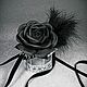 Заказать Чокер крупный цветок черная роза с перьями в стиле гэтсби. Елена - женские украшения ручной работы. Ярмарка Мастеров. . Чокер Фото №3