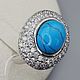 Order Silver ring with natural turquoise 13h10 mm. yakitoriya. Livemaster. . Rings Фото №3