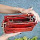 Order Red Shiny Python leather handbag. exotiqpython. Livemaster. . Classic Bag Фото №3