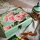 Шкатулка чайная "Розовый цвет". Шкатулки. Юлия (patricia.decor). Интернет-магазин Ярмарка Мастеров.  Фото №2