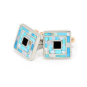 Cufflinks - hedgehogs. Cufflinks with lapis lazuli, turquoise and mother-of-pearl