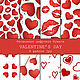 Набор бесшовной цифровой бумаги VALENTINE'S DAY 8 файлов jpg, Шаблоны для печати, Новороссийск,  Фото №1