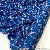 Материалы для творчества handmade. Livemaster - original item Fabric: Viscose plaid Flowers on Blue. Handmade.