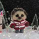 Hedgehog-skier. Felted Toy. Fluffy Heart (fluffyheart). Online shopping on My Livemaster.  Фото №2