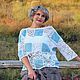 Джемпер из хлопка и джинсовых лоскутов " Lady boho ". Джемперы. Наталья  Пуховая Мастерская (puhovyiy-master). Ярмарка Мастеров.  Фото №15