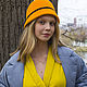  Клош оранжевый. Шляпы. NovozhilovaHats. Ярмарка Мастеров.  Фото №5