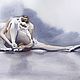  Ballerina watercolor (painting gray-blue white beige), Pictures, Yuzhno-Uralsk,  Фото №1