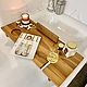Tray/shelf for the bathroom made of solid elm 'Bath tray', Trays, Ivanovo,  Фото №1