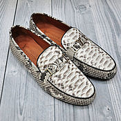 Обувь ручной работы handmade. Livemaster - original item Moccasins made of genuine python leather, in natural color.. Handmade.
