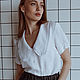 Блузка женская белая с шитьем Anne. Блузки. Одежда изо льна ELENLINE. Ярмарка Мастеров.  Фото №8