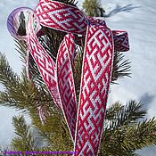 Русский стиль handmade. Livemaster - original item Fern Flower Belt 3 types white-red. Handmade.