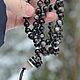 Mala rosary made of silver obsidian and Ji beads, 108 beads rosary, Rosary, Pereslavl-Zalesskij,  Фото №1