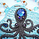 Кулон «Octopus Heliotropium» (Сваровски, антикварный бисер, шибори), Подвеска, Москва,  Фото №1