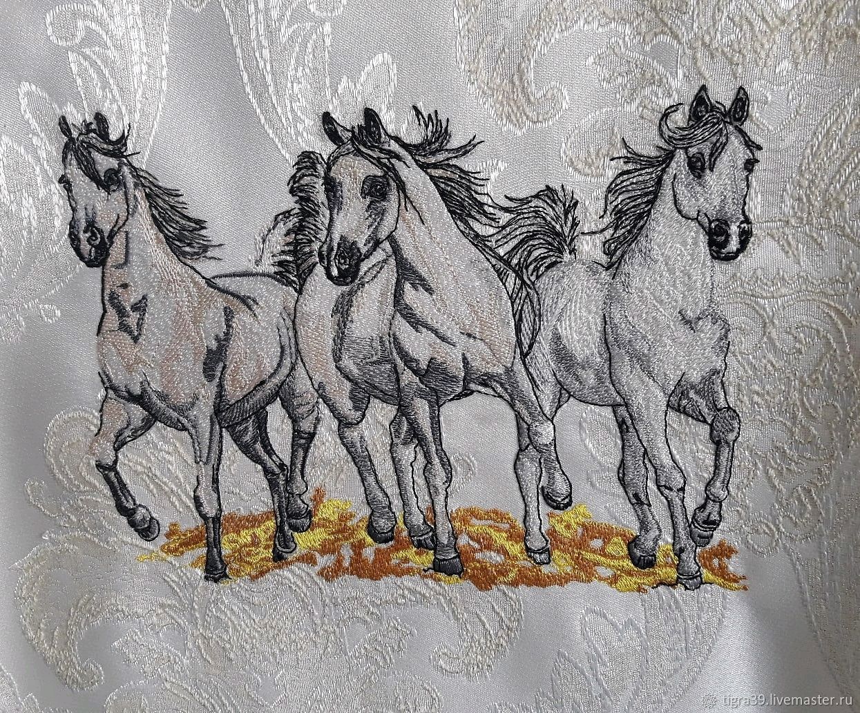 Резвая тройка лошадей Раскраска картина по номерам на холсте Z-EX5268