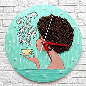 Для дома и интерьера handmade. Livemaster - original item Kitchen wall clock. I love coffee!. Handmade.