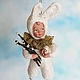  Пасхальный мальчик зайчик с яйцом и вербой, Елочные игрушки, Москва,  Фото №1