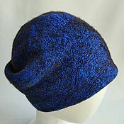 Аксессуары handmade. Livemaster - original item Felted Sapphire Hat. Handmade.