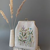 Сумки и аксессуары handmade. Livemaster - original item Linen handbag with hand embroidery 