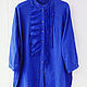 Blue boho blouse with ruffles. Blouses. etnoart. My Livemaster. Фото №4
