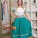 Order Linen blouse 'Enchantress' green. Slavyanskie uzory. Livemaster. . Blouses Фото №3