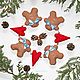 The Gingerbread men garland New year Christmas blue red. Suspension. Marina (Marozhka). Online shopping on My Livemaster.  Фото №2