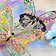 Картина с бабочками, картина с ирисами на прозрачном шелке. Картины. Светлана Логинова. Ярмарка Мастеров.  Фото №6