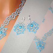 Украшения handmade. Livemaster - original item Blue openwork necklace and turquoise earrings. Handmade.
