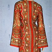 Одежда handmade. Livemaster - original item Floor-length dress (maxi) made of Ginger scarves (red). Handmade.