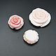 Mother of pearl carved white-pink rose. Cabochons. yakitoriya. Online shopping on My Livemaster.  Фото №2