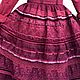 Boho style skirt made of cotton and lace bright summer demi season cherry. Skirts. PolMary. My Livemaster. Фото №6