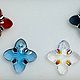 Заказать Подвеска Swarovski Cross Aquamarine, red volcano, black, silver 24мм. TLN North. Ярмарка Мастеров. . Серьги классические Фото №3