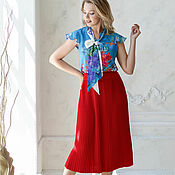 Одежда handmade. Livemaster - original item Pleated red skirt. Handmade.