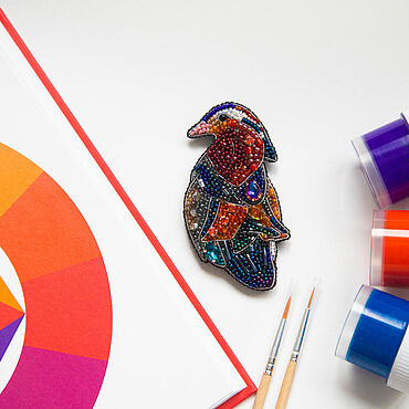 Украшения ручной работы. Ярмарка Мастеров - ручная работа Брошь Мандаринка. Подарок на День Рождения. Подарок подруге. Handmade.