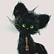 Черный кот. Войлочная игрушка. Светлана (svetapetrova73). Интернет-магазин Ярмарка Мастеров.  Фото №2