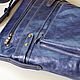 Leather bag color blue (large size). Crossbody bag. J.P.-Handmade Designer Bags. My Livemaster. Фото №4