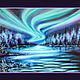 Painting Landscape Bright Northern lights Night forest and lake. Pictures. larashop. Online shopping on My Livemaster.  Фото №2