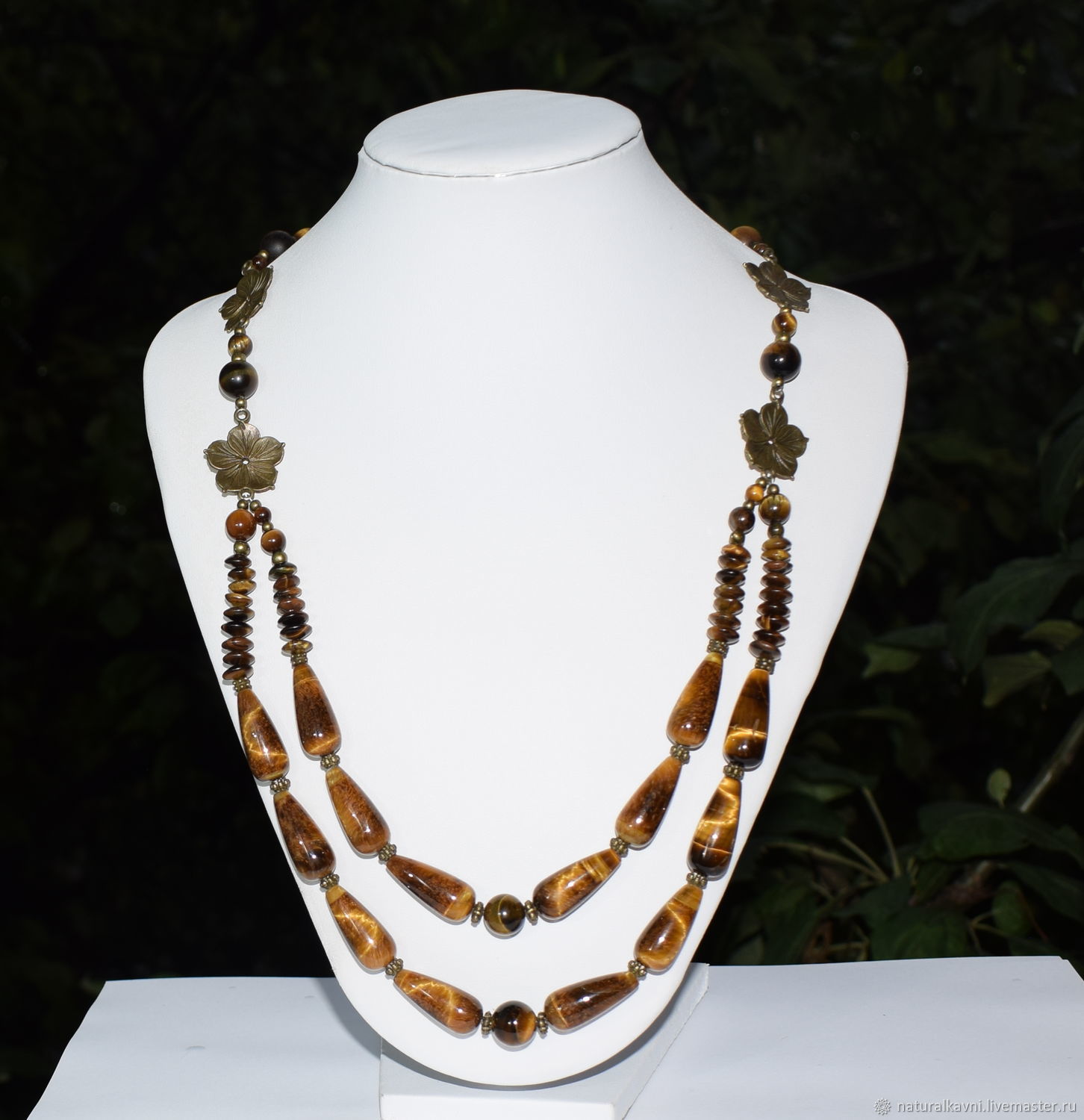 Necklace natural stone tiger eye. The author's work, Necklace, Moscow,  Фото №1