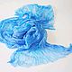 Silk Chiffon Scarf turquoise blue scarf batik boho scarf gift. Scarves. SilkColor. My Livemaster. Фото №6