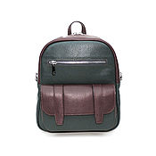 Сумки и аксессуары handmade. Livemaster - original item Backpacks: Bag Backpack leather women`s burgundy green Hannah Mod. CP39. Handmade.