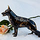 German shepherd Black in gold. Figurines. Moscow Kerry (porcelaindogs). My Livemaster. Фото №4