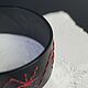 Браслет из кожи с вышивкой. Браслет для шармов. Украшения от 'Sentsov'. Ярмарка Мастеров.  Фото №5