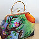 Order Felted bag 'At sunset'. silk wool. Livemaster. . Clasp Bag Фото №3